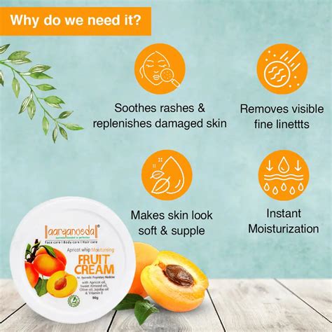 AARYANVEDA Apricot Whip Moisturising Fruit Cream - 90gm - RUBNIC