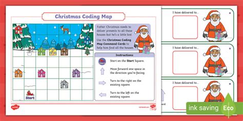 Christmas Coding Map - Twinkl KS1 (teacher made) - Twinkl