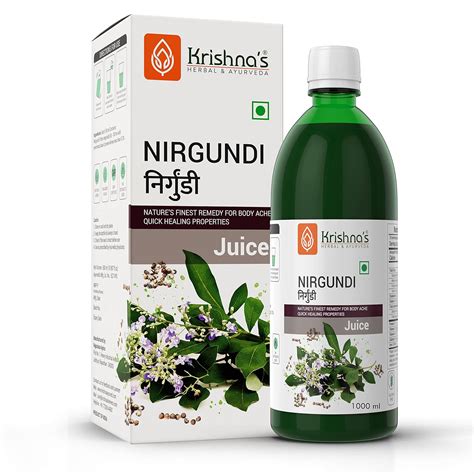 Krishna's Nirgundi Juice - 1000 ml | (Pack of 1) | Natural Pain ...