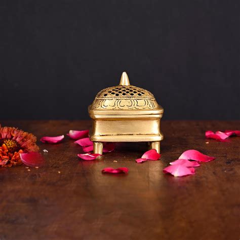 Brass Dhoop Dani & Incense Holder (2.8 Inch) – Vedansh Craft