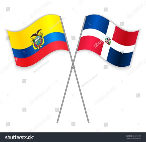 Ecuadorian Dominican Crossed Flags Ecuador Combined Stock Vector ...
