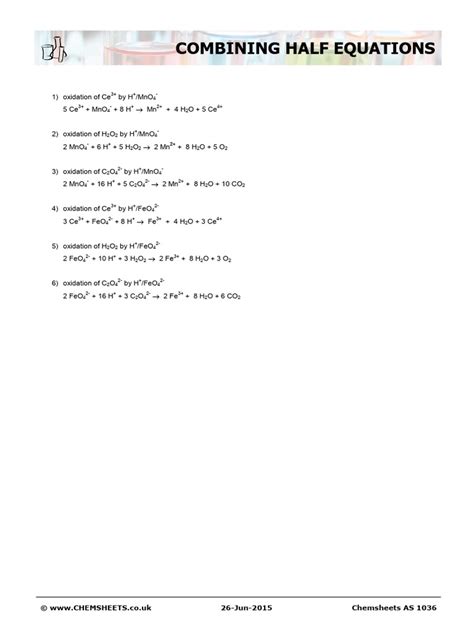 Image result for Free Science Lessons Half Equations