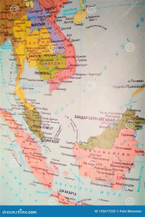 Map of Southeast Asia editorial photography. Image of indonesia - 125677232
