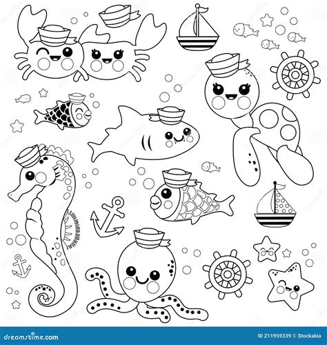 Underwater Sea Creatures Coloring Pages