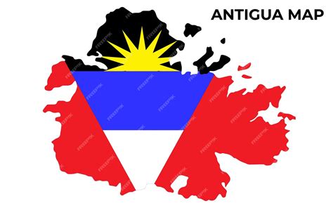 Premium Vector | Antigua national flag map design illustration of ...