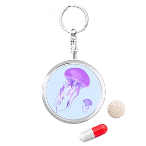 N/A Purple Jelly Fish Acaleph Flotage Case Portable Container for Purse ...