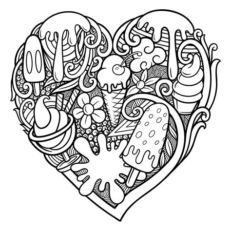 Lody doodle rysunek dla kolorowanka | Wektor Premium