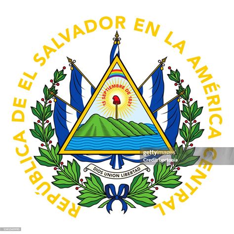 Escudo De Armas De La República De El Salvador Ilustración de stock ...