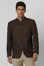 Buy Men Brown Textured Slim Fit Wedding Blazer Online - 39751159 | Van ...