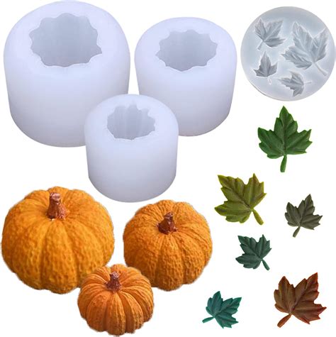 Amazon.com: ZQYSING (4 Pack) Pumpkin Candle Molds, 3D Pumpkin Silicone ...