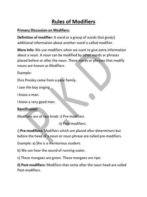 Image result for English Language Rules On Modifiers