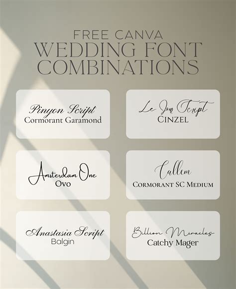 Free Canva Wedding Font Combinations | Wedding fonts, Wedding fonts ...