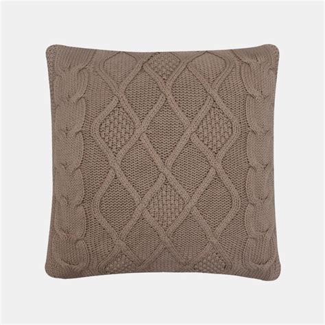 The Classic Diamond Brown Cotton Knitted Decorative Cushion Cover (20 ...