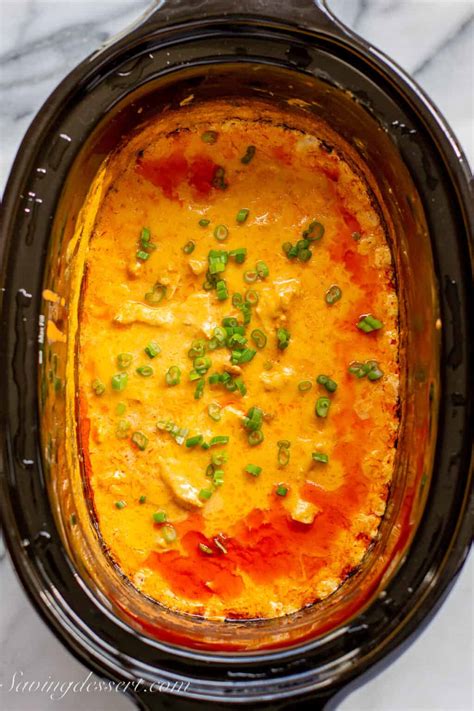 Crock Pot Buffalo Chicken Dip - Saving Room for Dessert