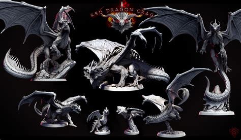 Exclusive RED DRAGON (Young, Adolescent, Adult, Elder) (7 poses) STL ...