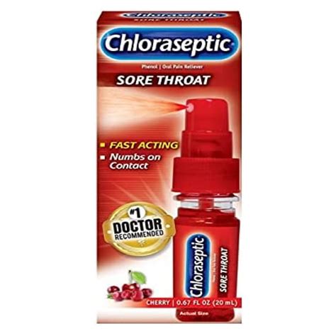Chloraseptic Pocket Sore Throat Relief Spray, Cherry Flavor, 0.67 fl oz ...