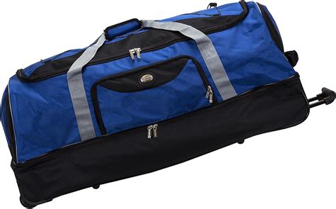 Rockland Drop Bottom Rolling Duffel Bag, Navy, India | Ubuy