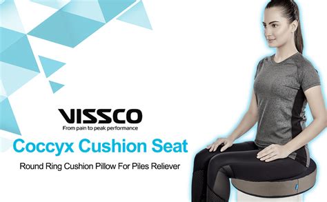 Vissco Coccyx Cushion Seat, Round Ring Cushion Pillow for Piles ...