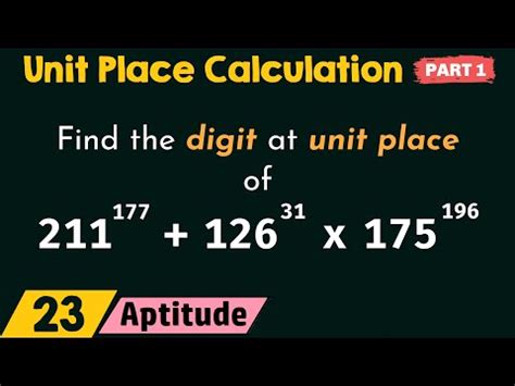 Unit Place Calculation (Part 1) Video Lecture - Crash Course for GATE ...