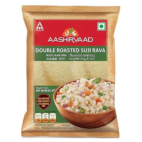 Aashirvaad Double Roasted Suji Rava, 500g - Less moisture, more ...