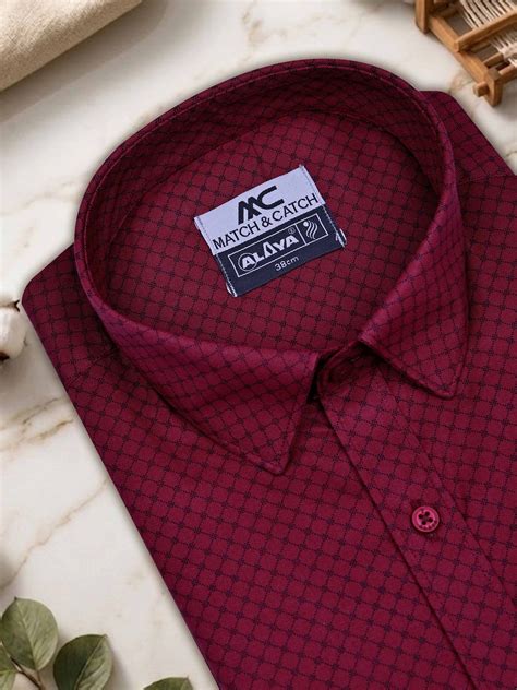Buy MC Neo Smart Fit Cotton Printed Rich Maroon Shirt for Men – Alaya ...