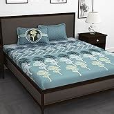 Buy Story@Home Bedsheet for King Size Bed | 240TC | Sky Blue | Floral ...
