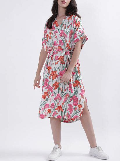 Shop Gant Women Off White Printed Collar Dress Online