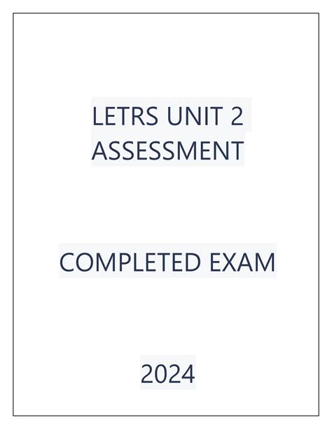 SOLUTION: Letrs unit 2 assessment completed exam 2024 - Studypool