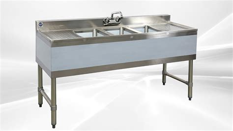 BS3T101410-13LR 60 inches 3 Compartment Bar Sink with Faucet
