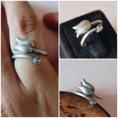 Silver Look-Alike Lotus Finger Ring | Shop from Dynamic Jewelove