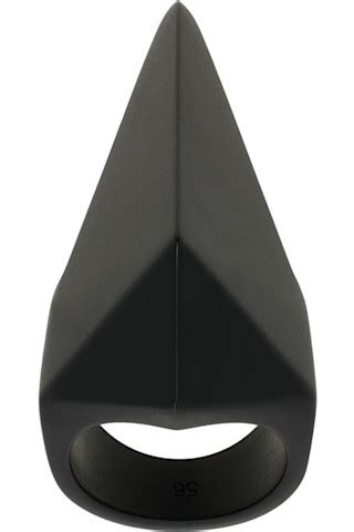 Rick Owens: Black Brass Pyramid Ring | SSENSE