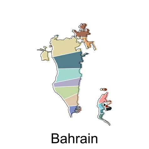 Vector file map of Bahrain, Iran regions map illustration design template 25439168 Vector Art at ...