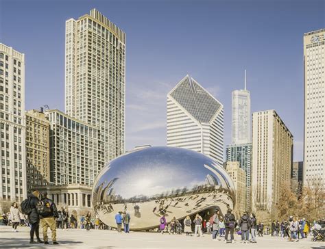 March 4 2023. Chicago, Illinois. The Bean is a work of public art in ...