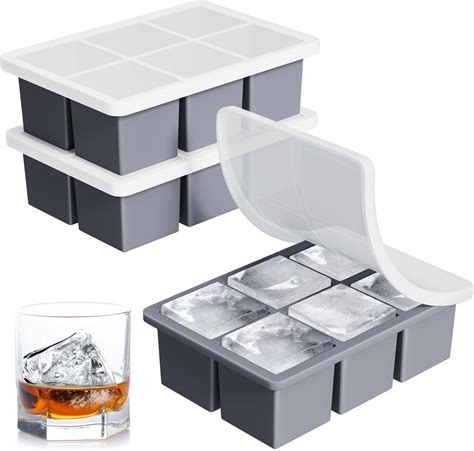 Amazon.com: Large Ice Cube Tray for Whiskey: FDDBI Big Square Ice Cube ...