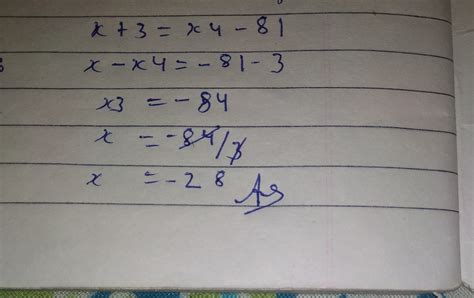 the sum of X + 3 observations is x 4 - 81 find the mean of the ...