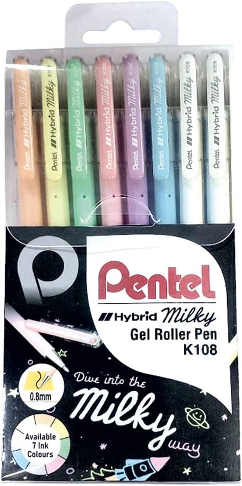 Pentel Hybrid Milky 0.8 MM Roller Gel Pen | Acid-Free | Hand Paint ...