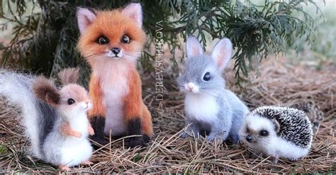 Adorable Miniature Animals Made From Felted Wool