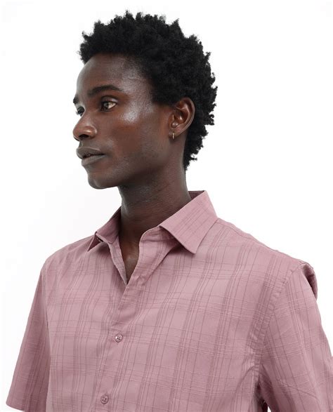 Buy Pesca - Dusky Pink Regular Fit Checked Print Shirt| Rare Rabbit