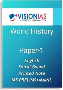 Vision IAS World History Printed Note In English For Mains: Buy Vision ...