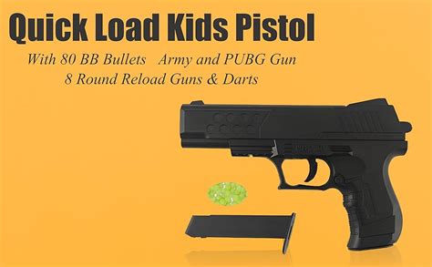 CAMBLY Quick Load Kids PUBG Pistol with 60 BB Bullets | Army and PUBG ...