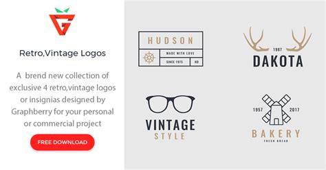 4 Retro and Vintage Logos - graphberry.com