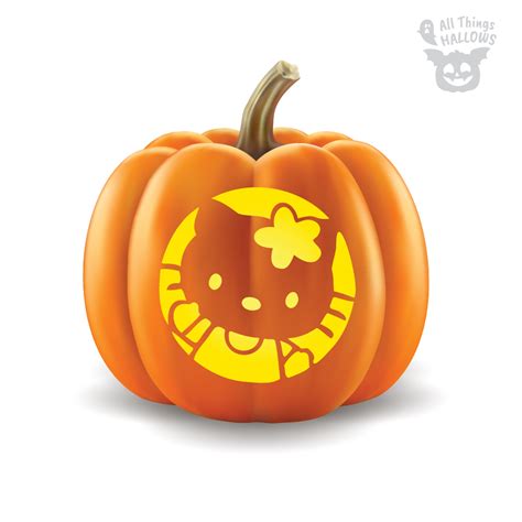 Hello Kitty Pumpkin Carving Stencil Printable