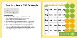 Four in a Row CVC 'e' Words Game
