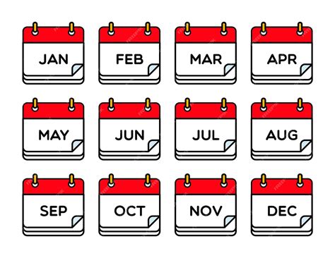 Premium Vector | Vector calendar months illustration