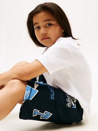 Tommy Hilfiger Kids' Cotton Blend Drawstring Varsity Shorts, Dark Night ...