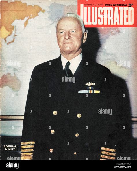 1945 Illustrated US Navy Admiral Chester Nimitz Stock Photo - Alamy