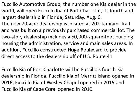 PPT - Fuccillo Automotive Group to open new Kia dealership in Port ...