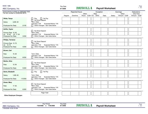 Free Printable Payroll Templates [Excel, PDF, Word] Example