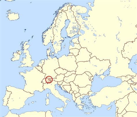 Large location map of Liechtenstein in Europe. Liechtenstein large location map in Europe ...