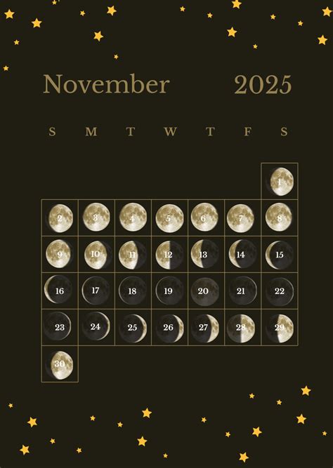 November 2025 Calendar with Moon Phases | Calendar Printable